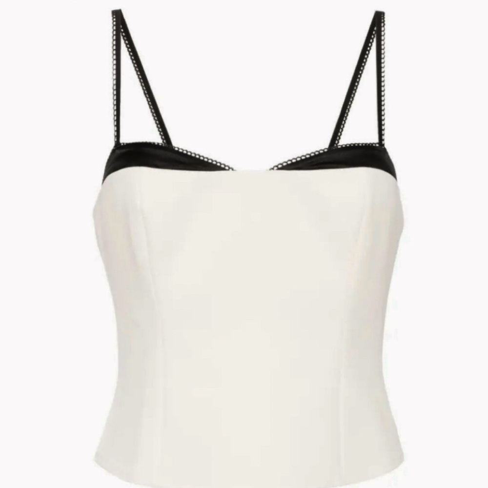 Reformation Melanie Top in Ivory/Black - Size 8 - Excellent Condition - Picture 3 of 11